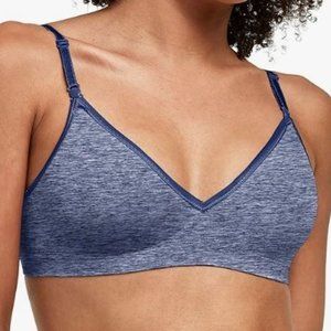 Hanes MHG795 Womens Comfy Support Wire Free Bra Blue Small